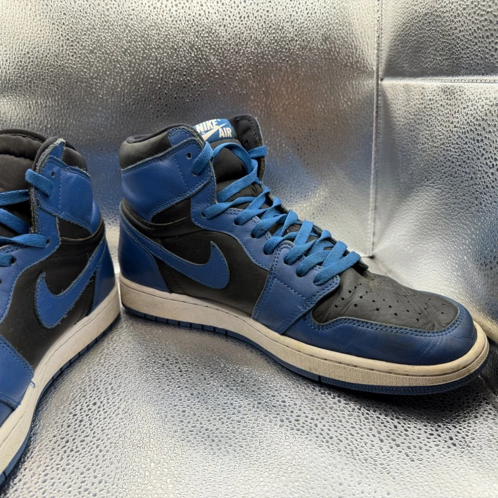 Size‎ 13 Jordan 1 Retro OG High Dark Marina Blue Mens Sneaker Shoes 555088-404